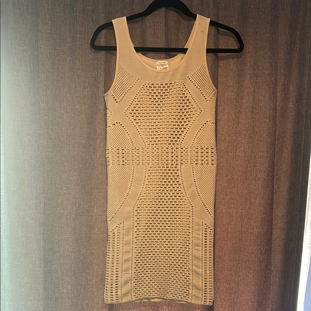 Sara Boo Tan Sleeveless Bodycon Mini Dress
